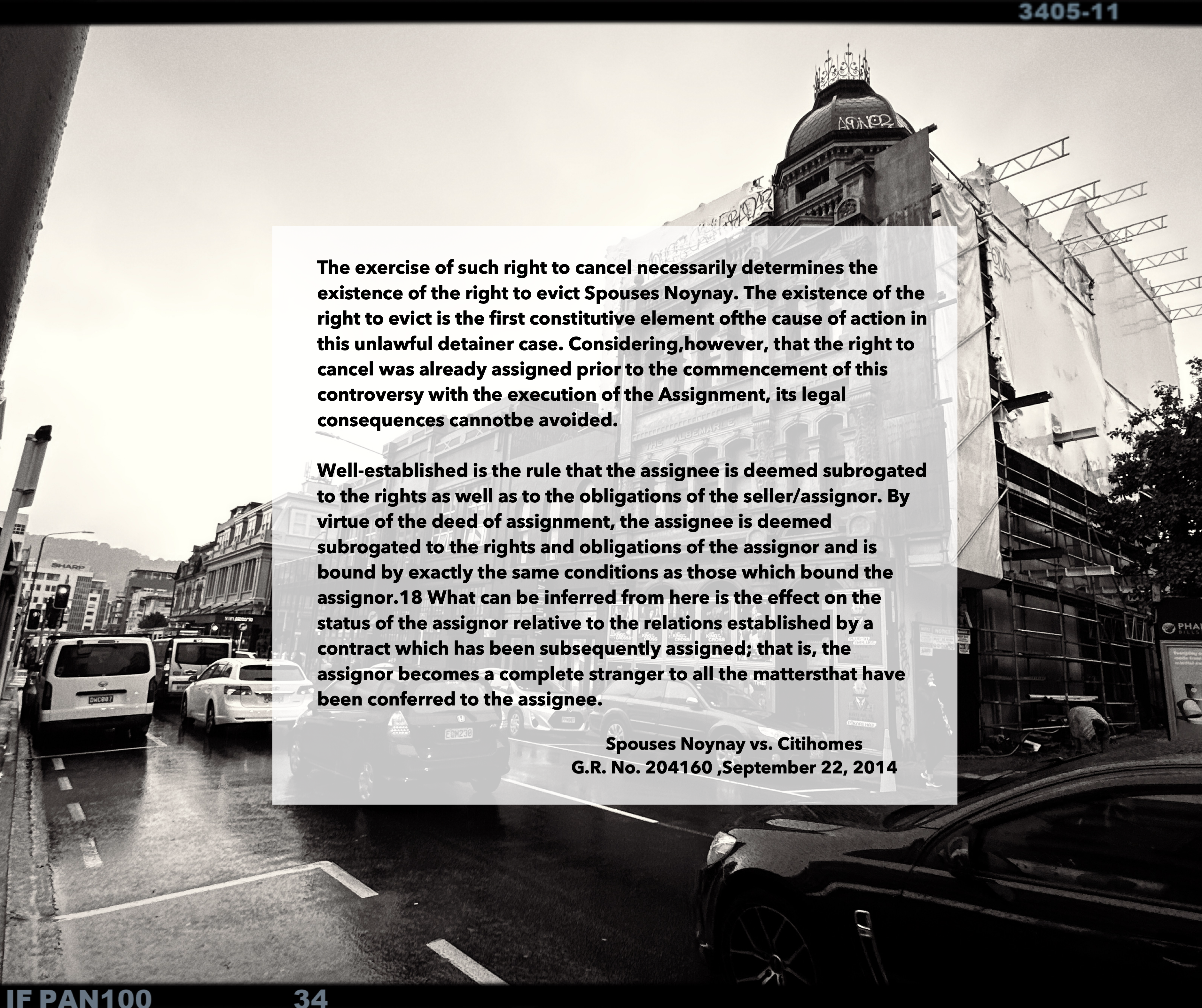 The existence of the right to evict is the first constitutive element ...