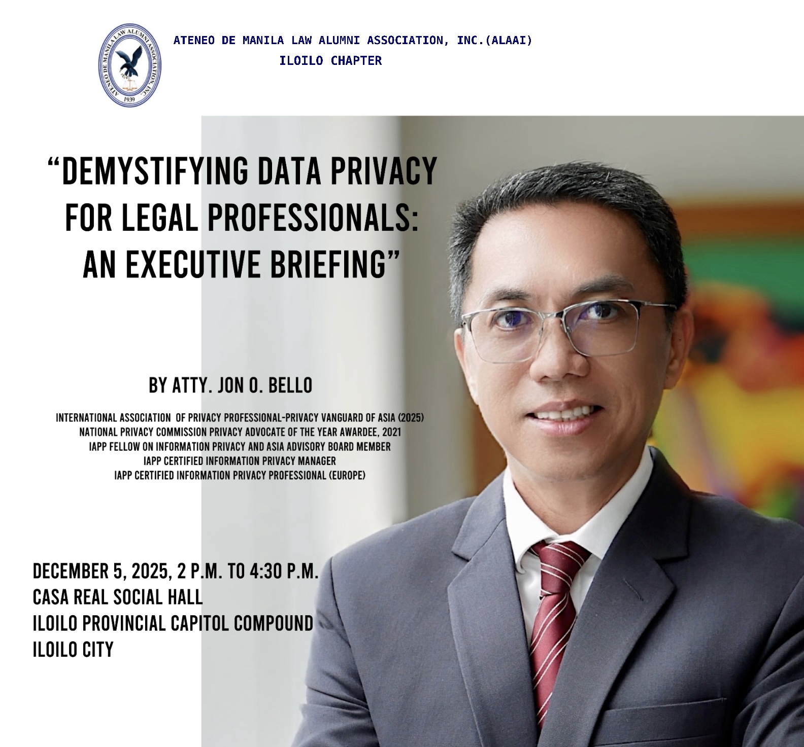 Lecture on Data Privacy by Atty. Jon Bello – Causing Dela Cruz Law Office